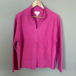 Studio Works Vibrant Pink Zip Cardigan